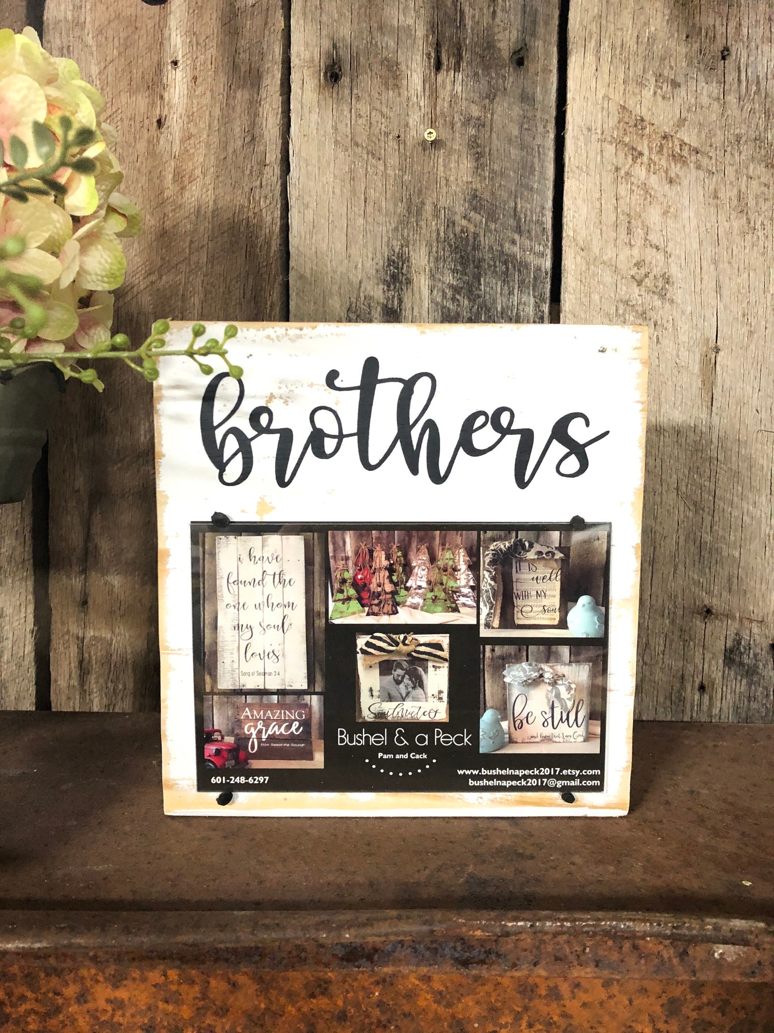 Brothers Picture Frame Hand Painted Reclaimed Wood Etsy