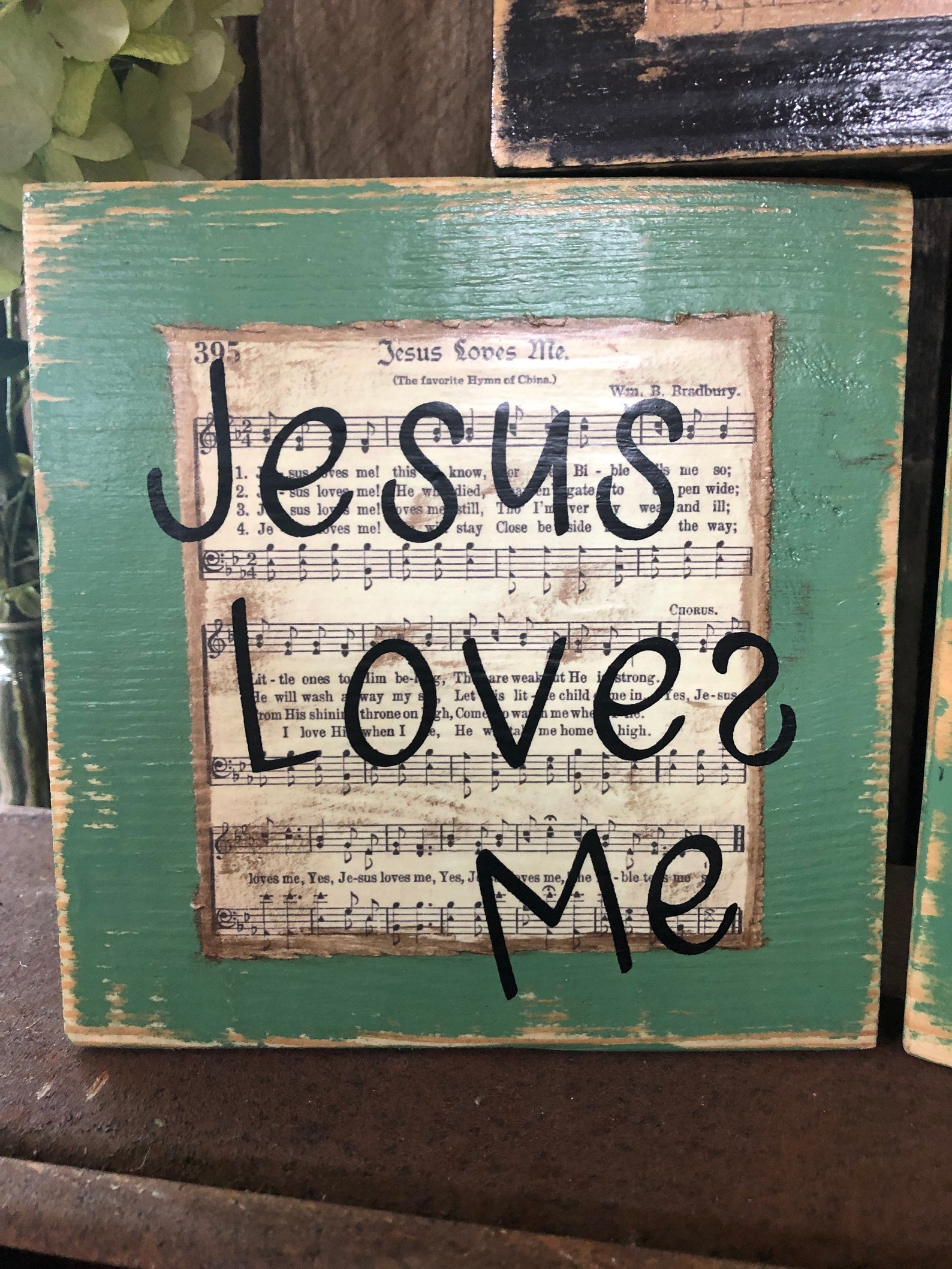 Jesus Loves Me Hymn Sign Inspirational Sign Nursery Baby - Etsy