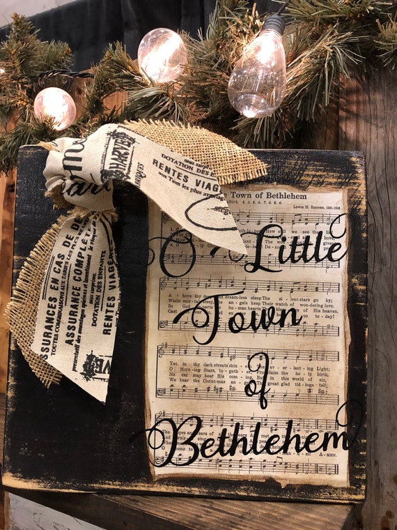 O Little Town Of Bethlehem Christmas Hymn Christmas Song Etsy