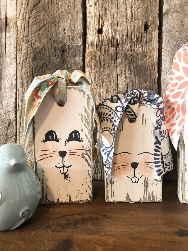Bunny Rabbit Home Decor Reclaimed Wood Easter Decor Wood Etsy