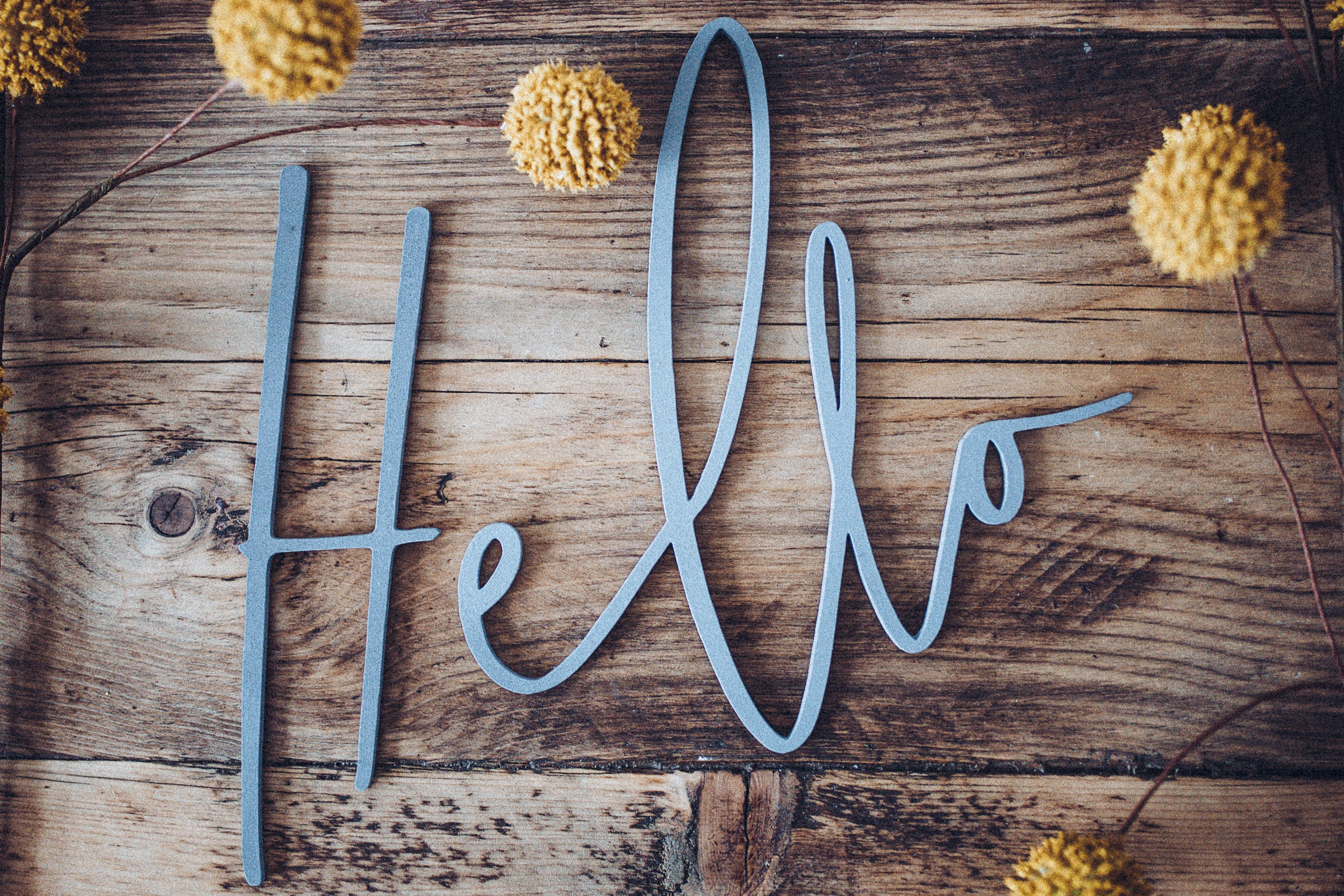 Hello Wall Sign Etsy