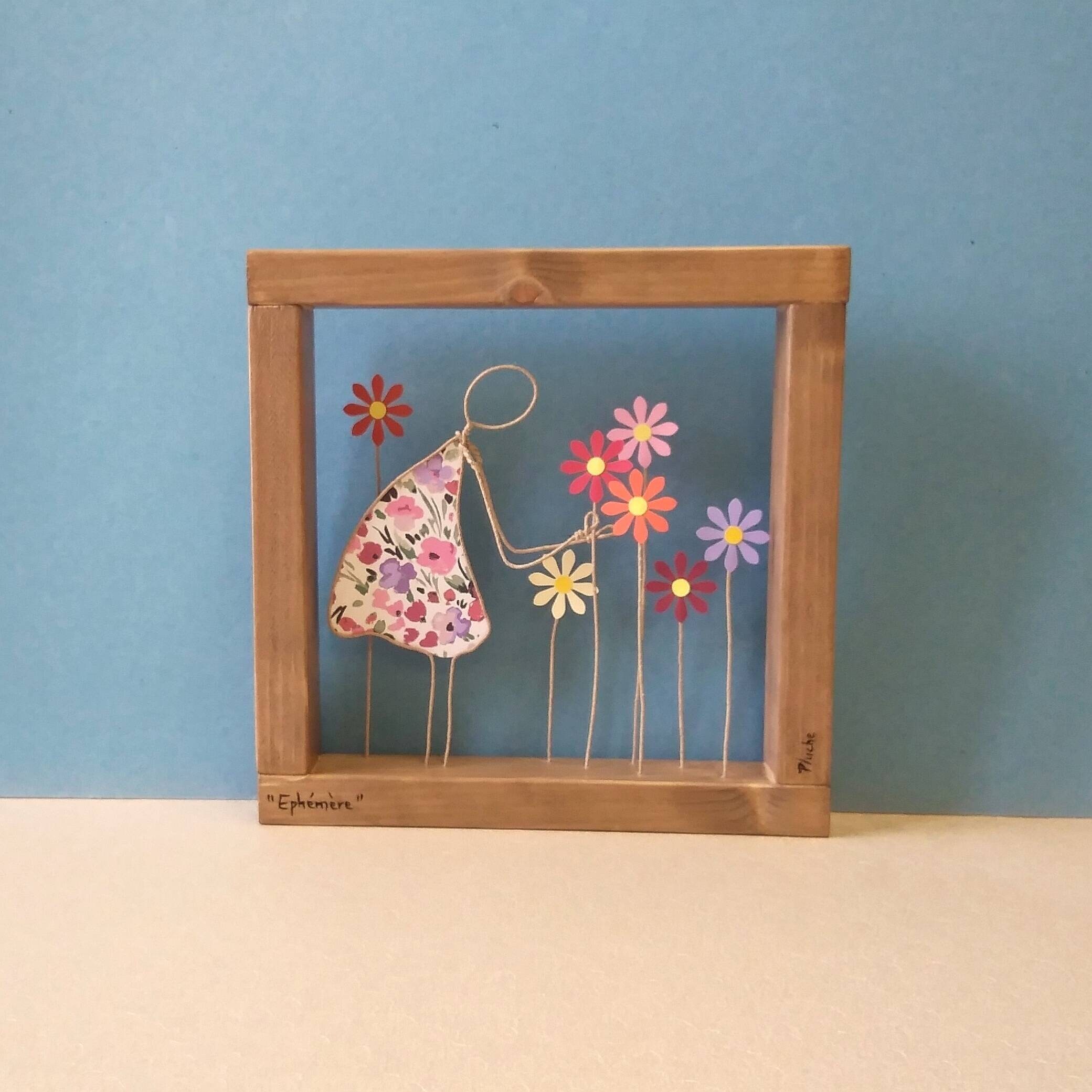 Framework Sculpture in Animated Twine and Patterned Paper for Etsy