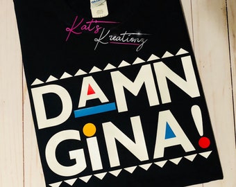 Damn Gina Distressed Vintage Kids Youth TShirt Tee Funny Martin Retro