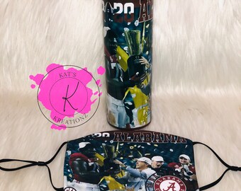 Alabama Tumbler with matching mask