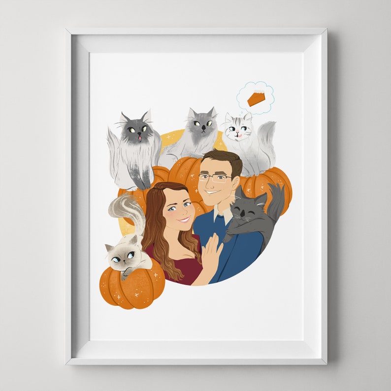 Custom seasonal illustration portrait