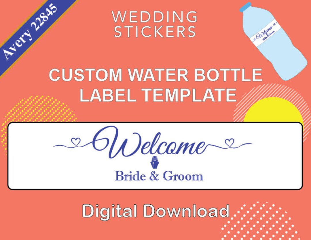 Water Bottle Sticker, Water Bottle Label, Customized Water Bottles