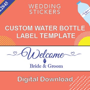 Adesivo para garrafa de água, rótulo para garrafa de água, garrafas de água personalizadas, garrafas de água personalizadas, garrafas de água para casamento, / Avery 22845