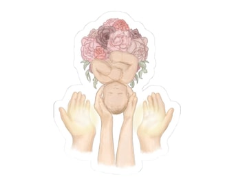 Fruitful Hands Christian Sticker | Faith-Based Birth Art