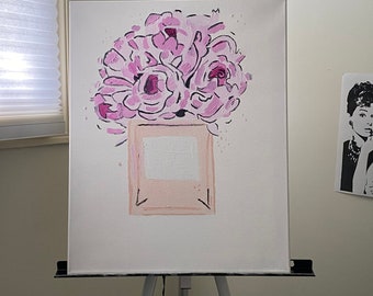 Custom perfume bottle with flowers