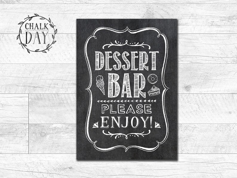 Chalkboard Dessert Bar Sign . Sweets Bar Table Sign . Wedding Etsy
