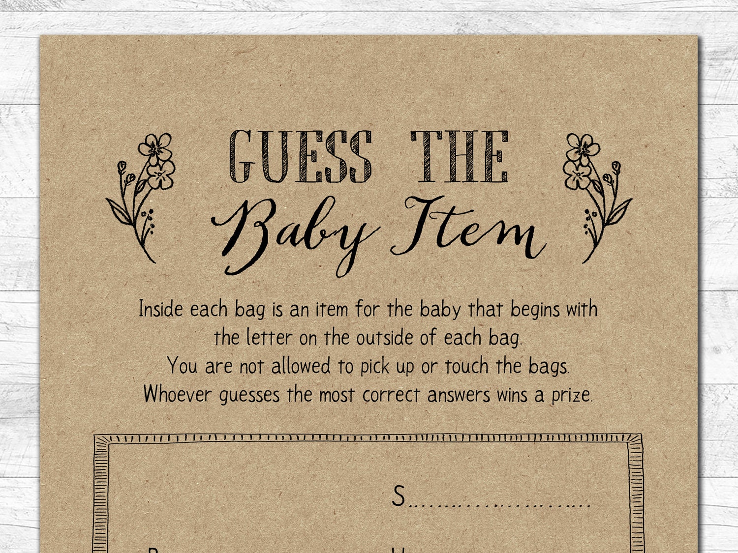 Guess the Baby Item . What's in the Bag Games . Baby Etsy Australia