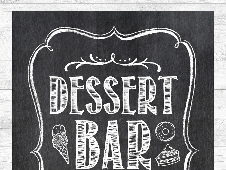 Chalkboard Dessert Bar Sign . Sweets Bar Table Sign . Wedding Etsy