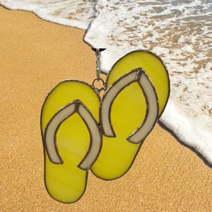 Flip Flops Stained Glass Sun Catcher