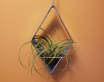 Air Plant Holder Sun Catcher – Stained Glass Air Plant Holder - Diamond Art Glass Plant Hanger