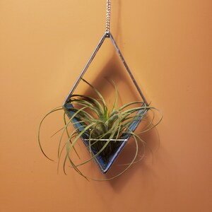 Air Plant Holder Sun Catcher – Stained Glass Air Plant Holder - Diamond Art Glass Plant Hanger