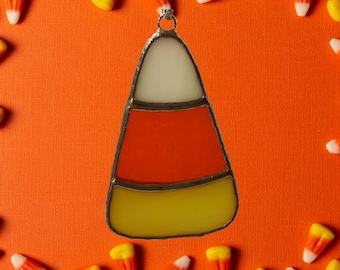 Stained Glass Candy Corn Sun Catcher - Calorie Free Candy Corn - Fall and Halloween Window Decoration