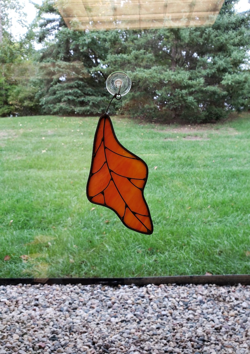 Stained Glass Fall Leaf Suncatcher Etsy