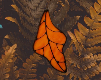 Stained Glass Fall Leaf Suncatcher