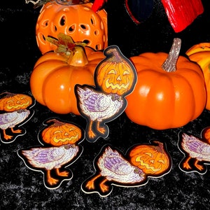 Pumpkin Head Goose Sticker Halloween (Design 1)