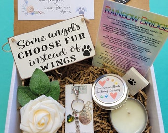 Pet Sympathy Gift Box, Pet Loss, Dog Loss Gift, Cat Loss Gift, Custom Pet Memorial Gift, Rainbow Bridge, Dog Memorial, Cat Memorial, Sorry