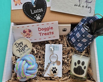 Dog Lover Gift Box, Customized Dog Owner Gift Basket, New Dog Gift, Pet Gift, Dog Rescue, Dog Birthday, New Puppy Box, Pet Adoption, Dog Toy