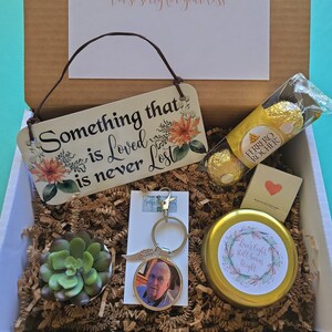 Sympathy Condolence Gift Box for Him, Bereavement, Personalized Memorial Gift, Grieving Friend, Custom Photo Keychain, Grief, Loss Mom, Dad