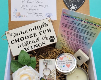 Dog Passing Away Gift, Pet Sympathy Basket, Condolence, Dog Loss, Custom Pet Memorial Gift, Rainbow Bridge, Gift in Memory of Dog