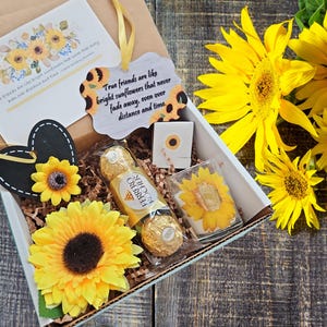 Sunflower Jewelry Candle  Gift Box, Thinking of you, Birthday Care Package, Send A Gift, Sunflower Candle, Sunshine Gift, Friendship Gifts