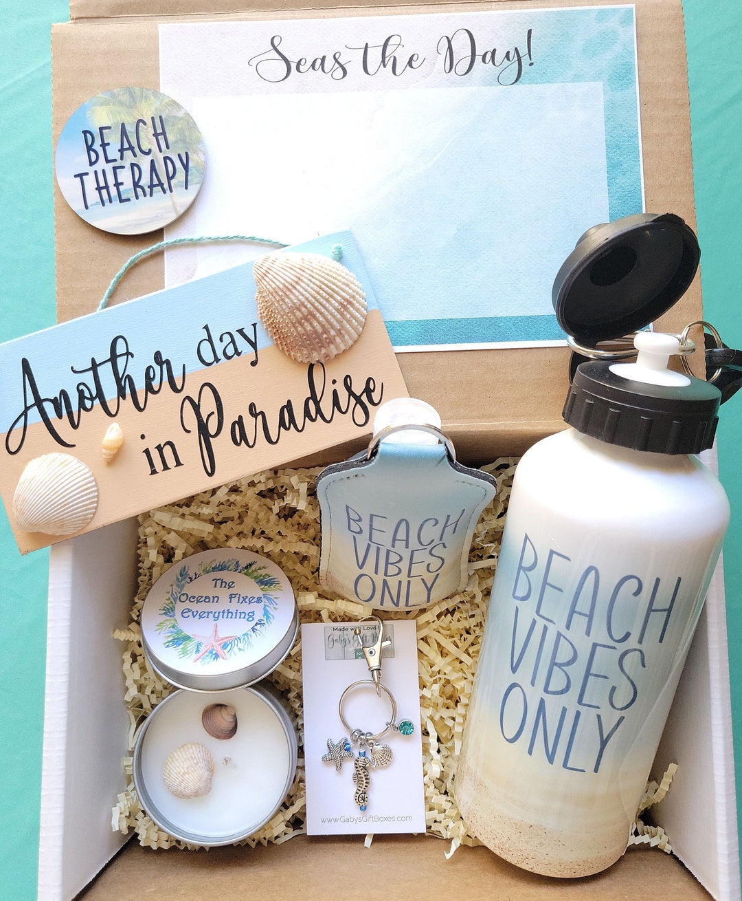 Beach Gift Box, Beach Lover Gift for Her, Cottage Core Gift Basket