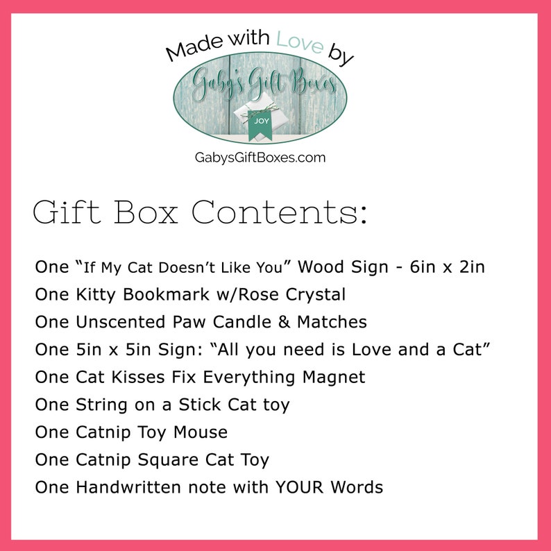 Cat Mom Gift Box, Cat Lover Gift Basket, Kitten Mom Gift, Pet Gift, Cat Lady Gift, Handmade Cat Toy, Pet Adoption, New Kitten Box, Kitty Toy Bild 2
