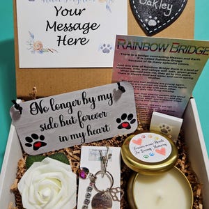 Pet Sympathy Gift Box, Pet Loss, Dog Loss Gift, Cat Loss Gift, Custom Pet Memorial Gift, Rainbow Bridge, Dog Memorial, Cat Memorial, Sorry