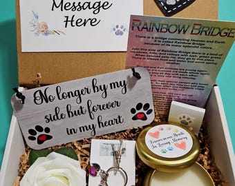 Pet Sympathy Gift Box, Pet Loss, Dog Loss Gift, Cat Loss Gift, Custom Pet Memorial Gift, Rainbow Bridge, Dog Memorial, Cat Memorial, Sorry