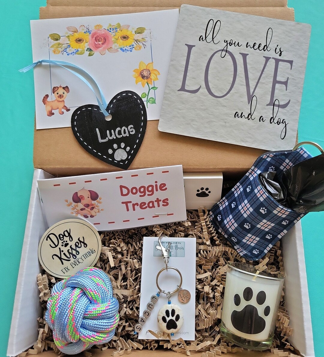 Dog Lover Gift Box, Customized Dog Owner Gift Basket, New Dog Gift, Pet