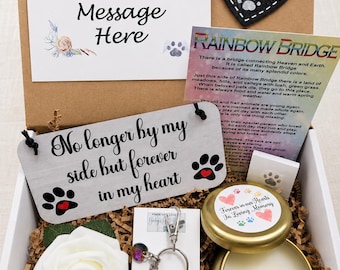 Pet Sympathy Gift Box, Pet Loss, Dog Loss Gift, Cat Loss Gift, Custom Pet Memorial Gift, Rainbow Bridge, Dog Memorial, Cat Memorial, Sorry