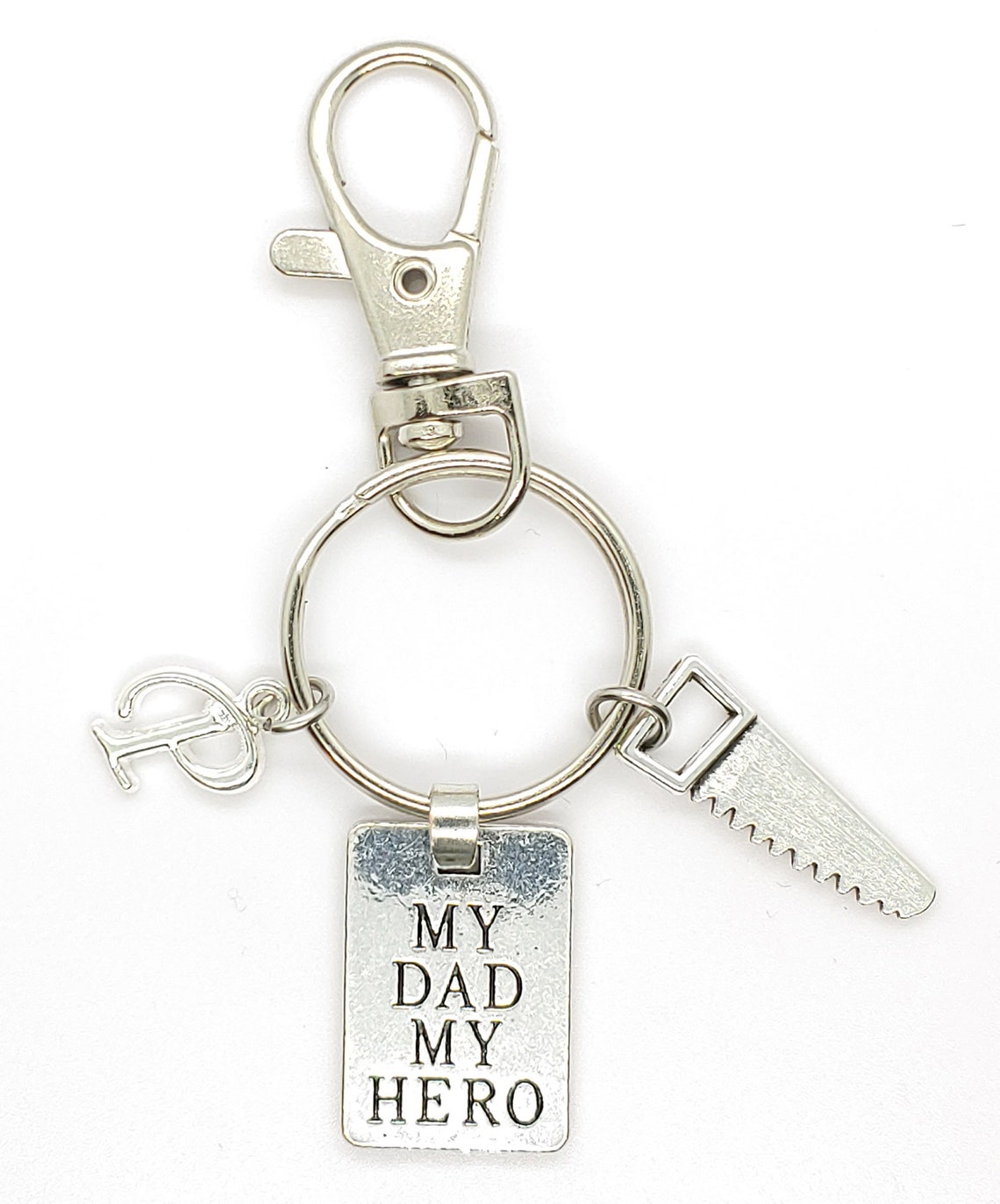 Personalized Mens Key Ring Initial Keyring Custom Mens Etsy