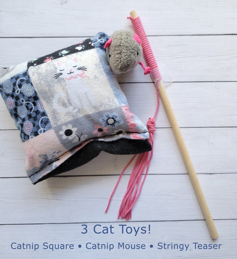 Cat Mom Gift Box, Cat Lover Gift Basket, Kitten Mom Gift, Pet Gift, Cat Lady Gift, Handmade Cat Toy, Pet Adoption, New Kitten Box, Kitty Toy Bild 5