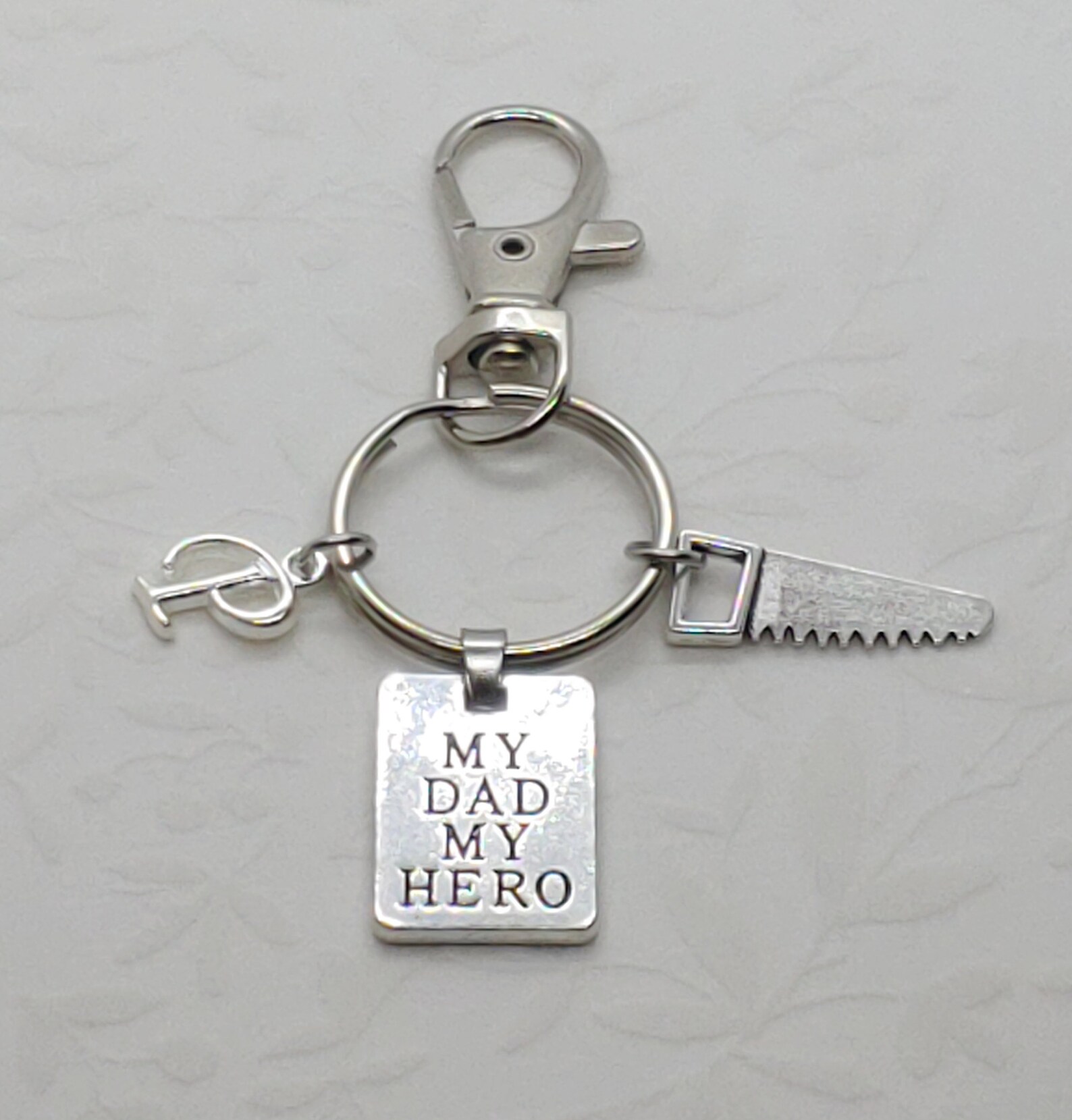 Personalized Mens Key Ring Initial Keyring Custom Mens Etsy
