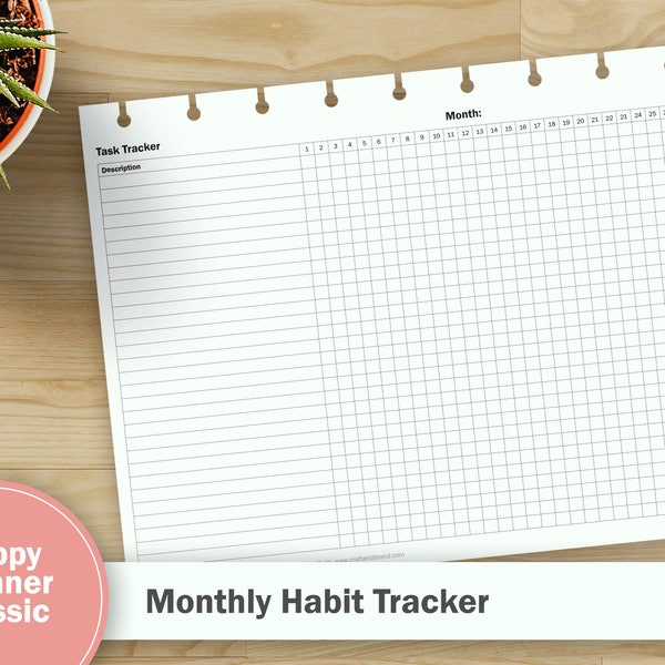 Printable Monthly Habit Tracker – Classic Happy Planner Size