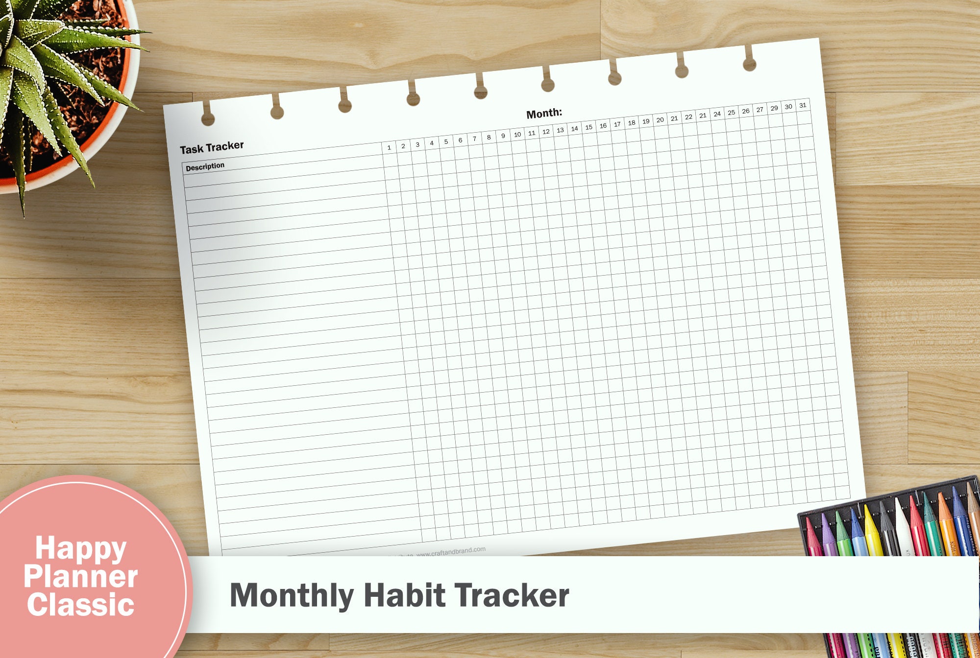 Printable Monthly Habit Tracker – Classic Happy Planner Size - Etsy