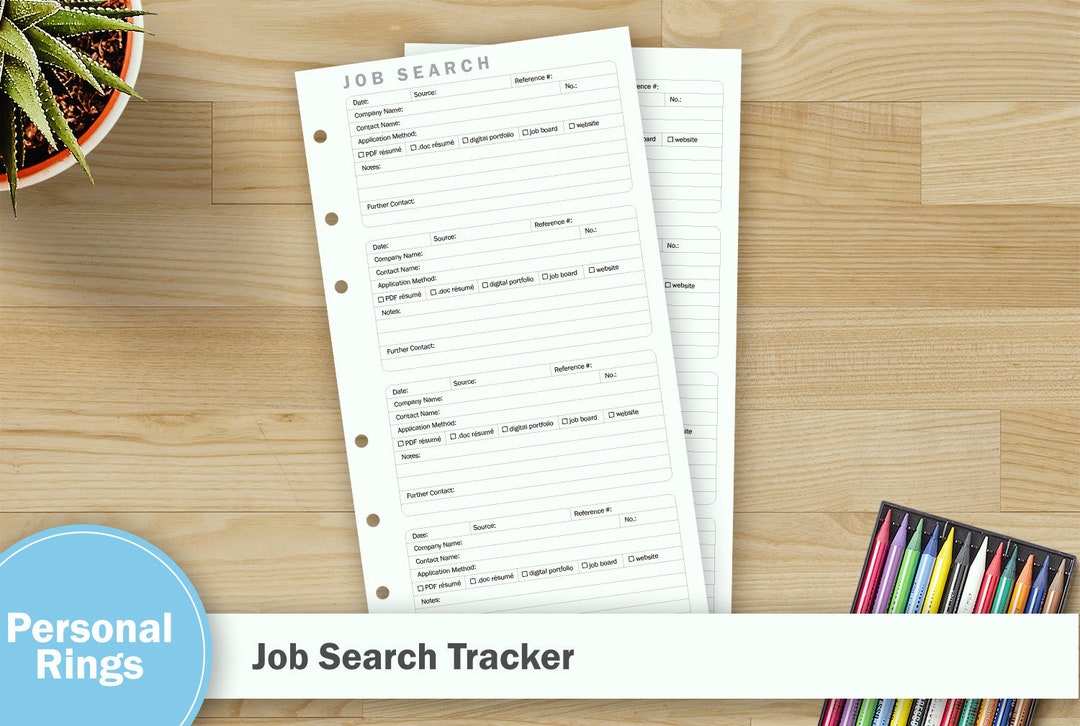 Printable Job Search Tracker - Personal Rings - Etsy