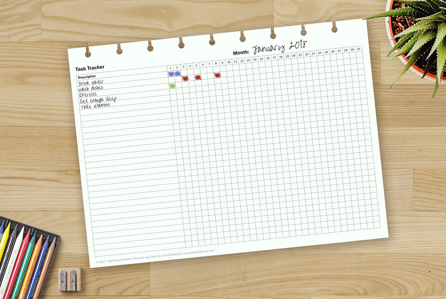 Printable Monthly Habit Tracker – Classic Happy Planner Size - Etsy