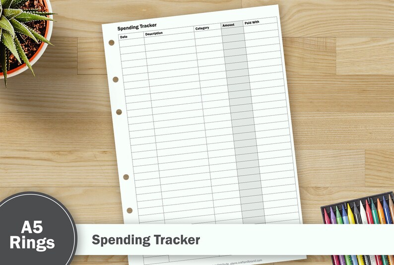 Printable Spending Tracker – A5 Size - Etsy