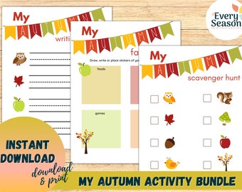 Autumn Activity Bundle for Kids: Preschool Fall Printable (PDF)