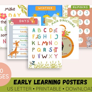 Pósteres de aprendizaje temprano/Pósteres para el aula de educación en el hogar/Pósteres para el aula/Páginas de aprendizaje para preescolar y jardín de infantes
