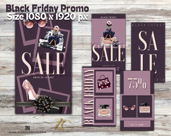 Customizable IG Story Templates | Templates for Canva | Boost Your Black Friday Sales | Editable | Digital download