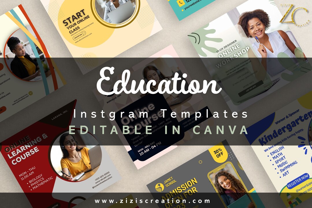 8 Education Instagram Template With PLR Rights | Editable in Canva ...