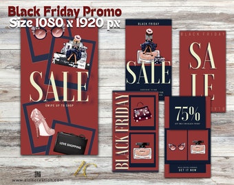 Customizable IG Story Templates | Templates for Canva | Boost Your Black Friday Sales | Editable | Digital download