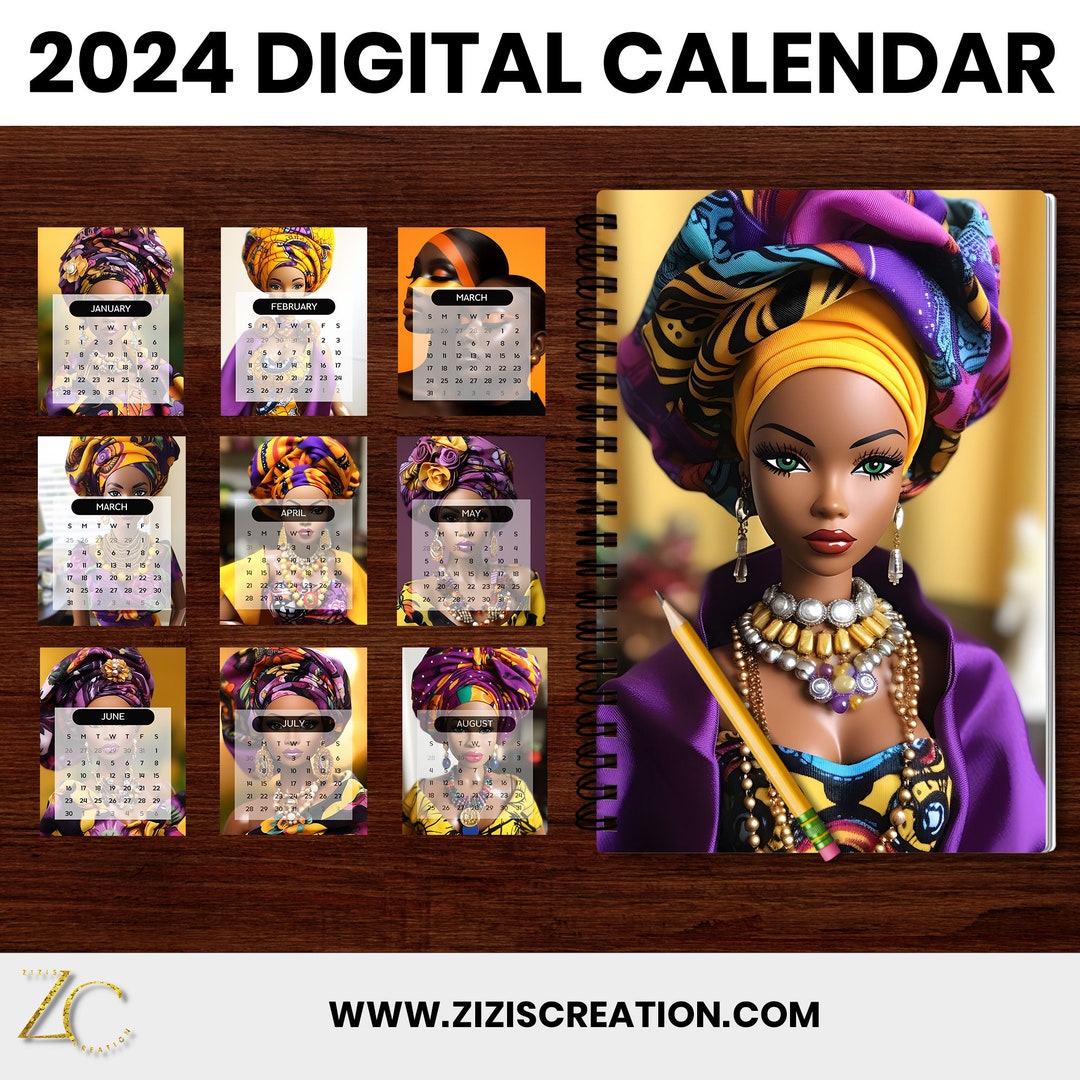 ANKARA QUEEN 2024 Calendar Template Fully Editable Canva Template