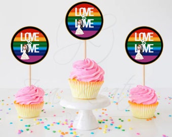 Regenbogen Flagge 12 Essbare erhebe dich Kuchen Toppers Dekoration Lesbisch CSD LGBT Regenbogen Flagge 12 Essbare erhebe dich Kuchen Toppers Dekoration Lesbisch CSD LGBT