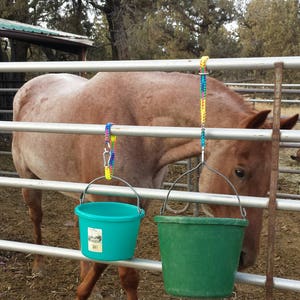 Horse Bucket Hanger, Equine Feed net and water bucket hanger Horse Blanket Hanger